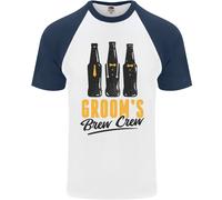 Maglietta Da Baseball S/S Per Uomini Grooms Brew Crew Beer Stag Do