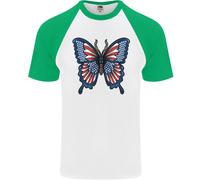 Maglietta Da Baseball S/S Per Uomo Con Bandiera Americana USA 4 Luglio