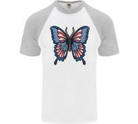 Maglietta Da Baseball S/S Per Uomo Con Bandiera Americana USA 4 Luglio