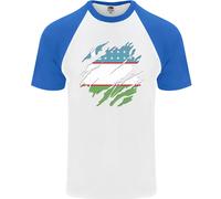 Maglietta Da Baseball S/S Per Uomo Con Bandiera Dell'Uzbekistan Ukbek Day