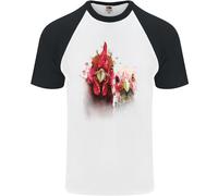 Maglietta Da Baseball S/S Per Uomo Con Due Galline Colorate Acquerello