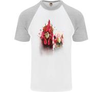 Maglietta Da Baseball S/S Per Uomo Con Due Galline Colorate Acquerello