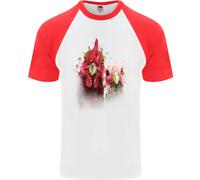Maglietta Da Baseball S/S Per Uomo Con Due Galline Colorate Acquerello