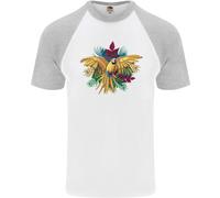 Maglietta Da Baseball S/S Per Uomo Con Pappagallo Macaw Nella Giungla