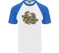 Maglietta Da Baseball S/S Per Uomo Con Simbolo Valknut E Corvi Dei Vichinghi