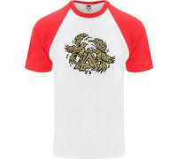 Maglietta Da Baseball S/S Per Uomo Con Simbolo Valknut E Corvi Dei Vichinghi
