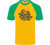 Maglietta Da Baseball S/S Per Uomo Con Simbolo Valknut E Corvi Dei Vichinghi