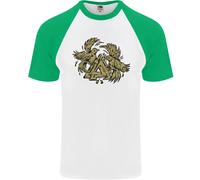 Maglietta Da Baseball S/S Per Uomo Con Simbolo Valknut E Corvi Dei Vichinghi