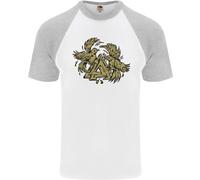 Maglietta Da Baseball S/S Per Uomo Con Simbolo Valknut E Corvi Dei Vichinghi
