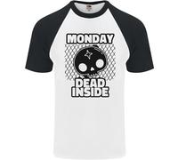 Maglietta Da Baseball S/S Per Uomo Con Teschio Morto Dentro Lunedì