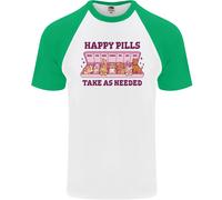 Maglietta Da Baseball S/S Per Uomo Dog Happy Pills