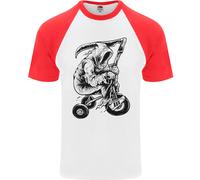 Maglietta Da Baseball S/S Per Uomo Grim Reaper Trike Bicicletta Ciclismo Gotico