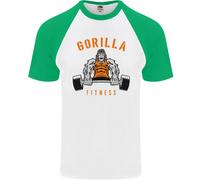 Maglietta Da Baseball S/S Per Uomo Gym Gorilla Fitness Bodybuilding