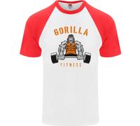 Maglietta Da Baseball S/S Per Uomo Gym Gorilla Fitness Bodybuilding
