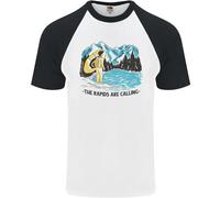 Maglietta Da Baseball S/S Per Uomo In Bianco Con Rafting E Rapids