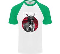 Maglietta Da Baseball S/S Per Uomo Samurai Fighter Skull MMA Mixed Martial Arts