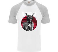Maglietta Da Baseball S/S Per Uomo Samurai Fighter Skull MMA Mixed Martial Arts