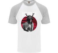 Maglietta Da Baseball S/S Per Uomo Samurai Fighter Skull MMA Mixed Martial Arts