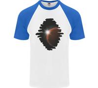 Maglietta Da Baseball S/S Uomo Sole Fiamma Pianeta Spaziale Universo