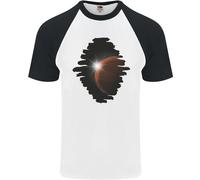 Maglietta Da Baseball S/S Uomo Sole Fiamma Pianeta Spaziale Universo