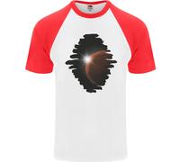 Maglietta Da Baseball S/S Uomo Sole Fiamma Pianeta Spaziale Universo