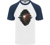 Maglietta Da Baseball S/S Uomo Sole Fiamma Pianeta Spaziale Universo