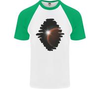 Maglietta Da Baseball S/S Uomo Sole Fiamma Pianeta Spaziale Universo
