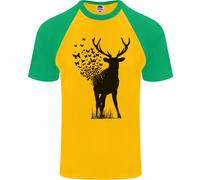 Maglietta Da Baseball Uomo S/S Ecologia Ambiente Farfalla Cervo