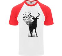 Maglietta Da Baseball Uomo S/S Ecologia Ambiente Farfalla Cervo
