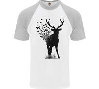 Maglietta Da Baseball Uomo S/S Ecologia Ambiente Farfalla Cervo