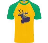 Maglietta Da Baseball Uomo S/S Ecologia Ambiente Foresta Moose