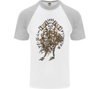 Maglietta Da Baseball Uomo S/S Guerriero Viking Valhalla Dei Figli Di Odin