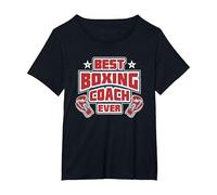 Maglietta da Boxe Best Coach Ever Tee; Regalo Maglietta, Donna Plus-Size, Nero, 3X