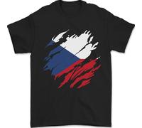 Maglietta Da Calcio Per Uomini Bandiera Della Repubblica Ceca 100% Cotone