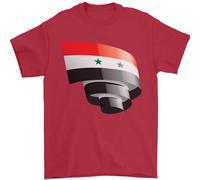 Maglietta Da Calcio Per Uomini Con Bandiera Della Siria Arricciata 100% Cotone