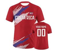 Maglietta da calcio personalizzata con bandiera nazionale da uomo, donna e giovani, maglia da calcio personalizzata con nome e numero, maglietta da calcio regalo per i fan, C-osta Rica, S