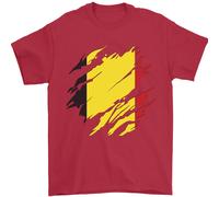 Maglietta Da Calcio Uomo Bandiera Del Belgio 100% Cotone