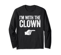 Maglietta da clown con scritta in inglese I'm With The Clown Maglia a Manica