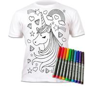 Maglietta da colorare Splat Planet Unicorn Magic con 10 penne magiche - Colora la tua maglietta, colorala, lavala e ricolorala per i compleanni dei bambini (IT, Età, 12 anni, 13 anni, Regular, Bianco)