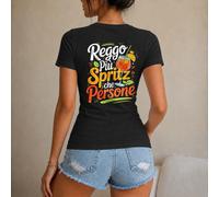 Maglietta da donna 100% cotone, stile casual e divertente, con stampa Reggo più Spritz che persone, perfetta per vacanze, estate, feste in spiaggia o shopping, ideale come regalo per amiche, sorelle o
