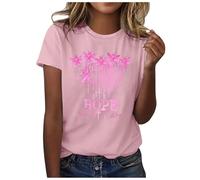 Maglietta da donna a maniche corte, traspirante, in morbido cotone, design solidarietà, supporto contro, Colore: rosa., L