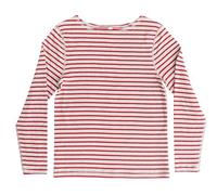 Maglietta da donna a maniche lunghe in cotone biologico, rosso mattone beige, L