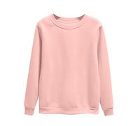 Maglietta da donna a maniche lunghe in cotone, girocollo, pullover elegante da donna in taglie grandi, senza cappuccio, top loose, magliette sportive, pile, tinta unita, giacca sportiva, maniche