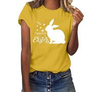 Maglietta da donna a maniche lunghe, oversize, in cotone, casual, a maniche lunghe, a tunica, per donna, A-giallo., 3XL
