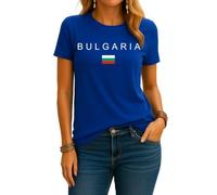 Maglietta da donna alla moda con bandiera della Bulgaria | Design orgoglioso con la parola "Bulgaria" e la bandiera bulgara, ideale per viaggiatori e nazionalisti