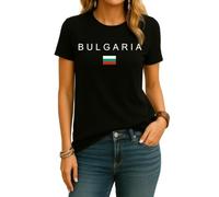 Maglietta da donna alla moda con bandiera della Bulgaria | Design orgoglioso con la parola "Bulgaria" e la bandiera bulgara, ideale per viaggiatori e nazionalisti