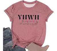 Maglietta da donna alla moda con maniche corte, scollo rotondo, per abiti eleganti, in materiale morbido e traspirante, maglietta personalizzata, 5-rosa, XL