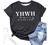 Maglietta da donna alla moda con maniche corte, scollo rotondo, per abiti eleganti, in materiale morbido e traspirante, maglietta personalizzata, 5-nero., L