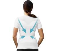 Maglietta da donna con correttore posturale | Anti mal di schiena | Raddrizza schiena e spalle | Maglietta intima | Maniche corte, bianco, XL