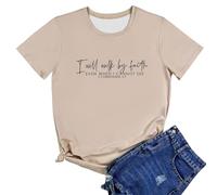 Maglietta da donna con messaggio positivo, maglietta a maniche corte con scritta in lingua tedesca "Amorevole" | Maglietta grafica casual per una vita quotidiana consapevole, Stil_c01 kaki, L